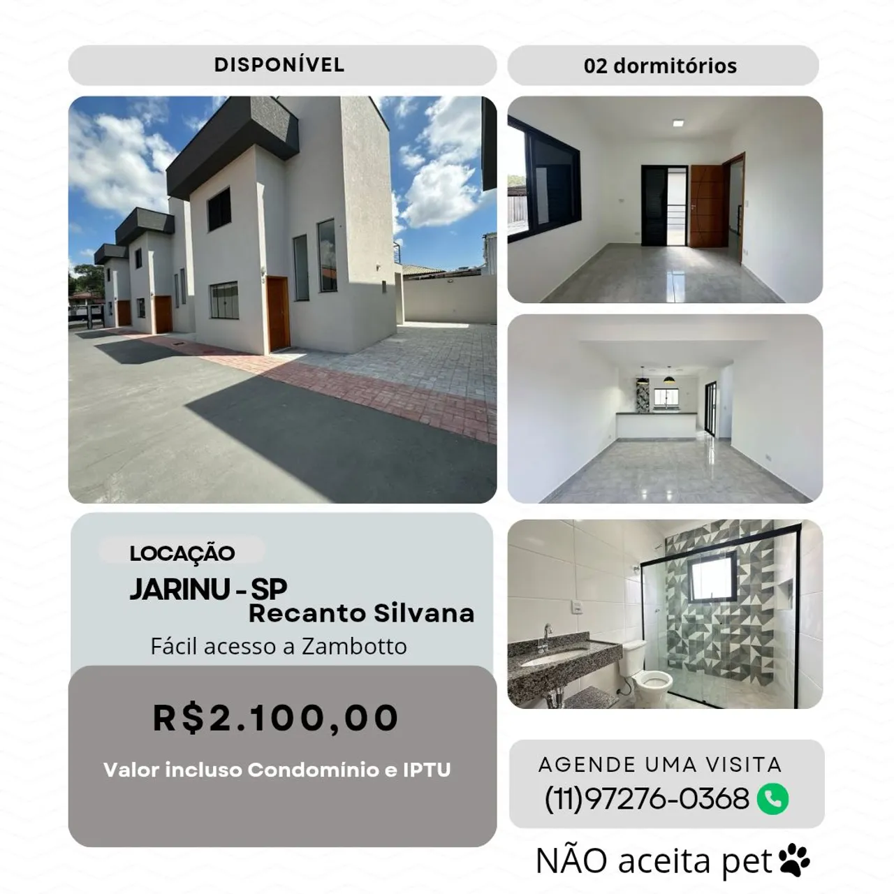 Casa para aluguel em Jarinu próximo a Dom Pedro