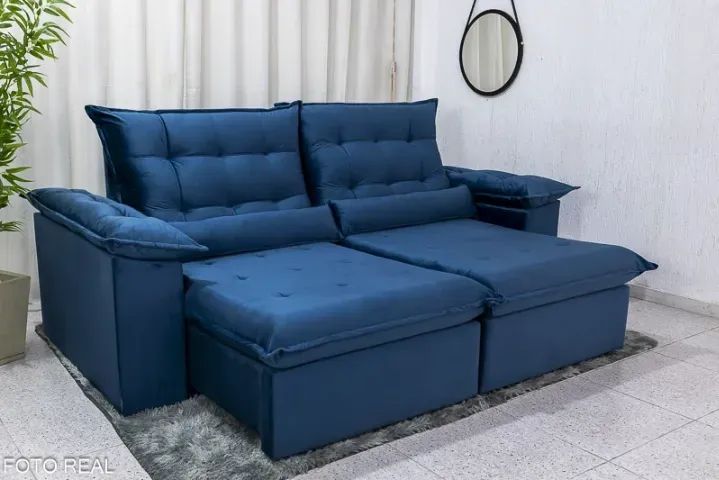 Sofá Retrátil Reclinável Emanuelly 2.30m    Pronta Entrega!   RF - Foto 2