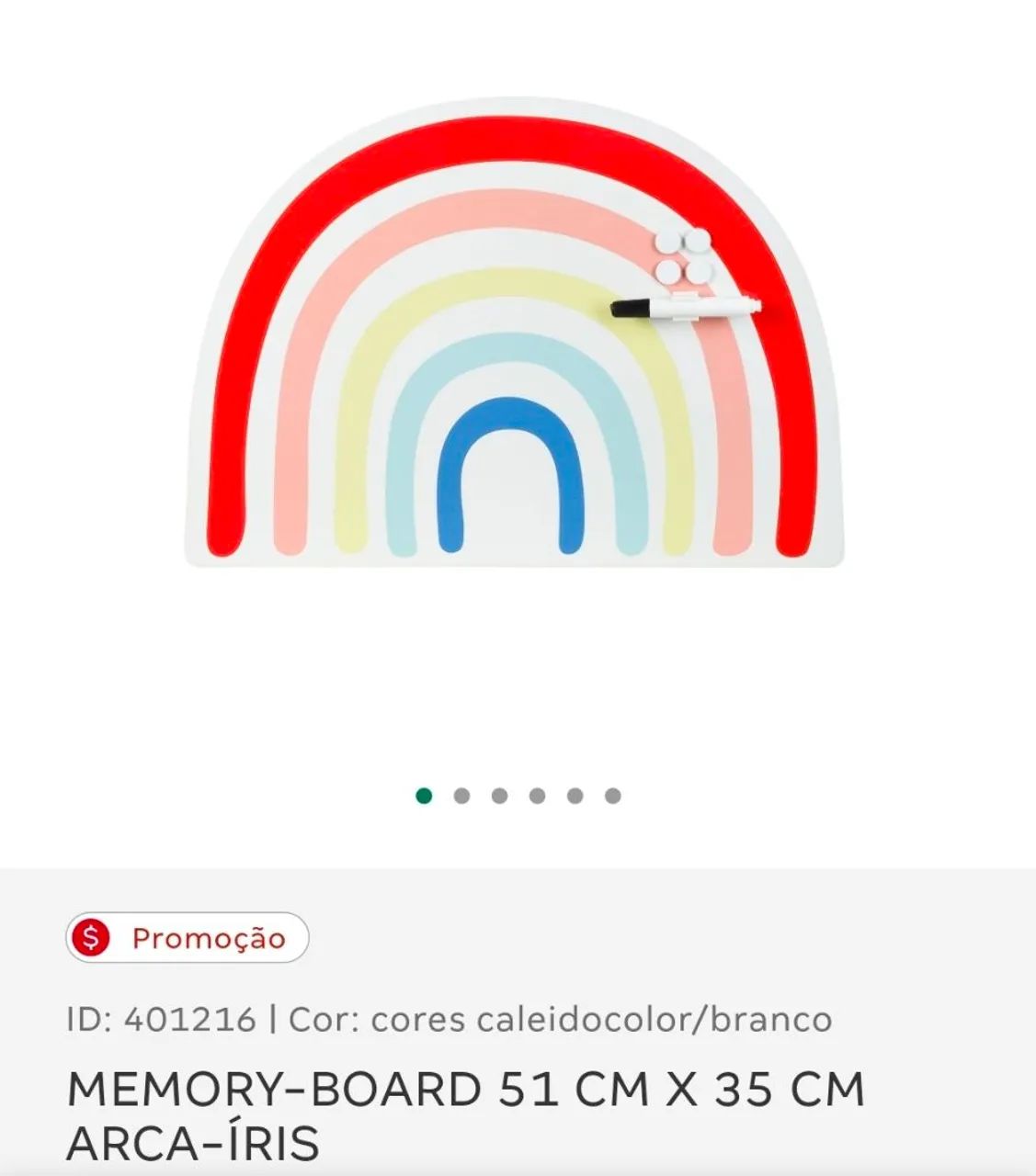MEMORY-BOARD 51 CM X 35 CM ARCA-ÍRIS CORES