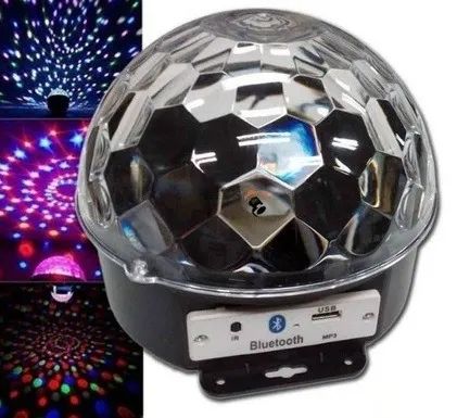 Bola Maluca Globo Colorido Jogo De Luz Strobo Rgb Iluminação Dj Bluetooh Mp3 Musica - Foto 2