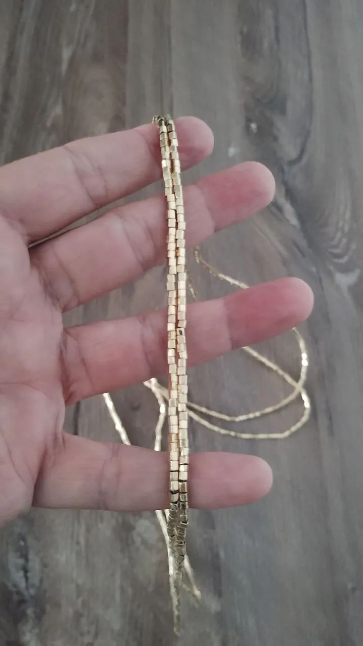 Gargantilha folheado a ouro 1,75m - Foto 2