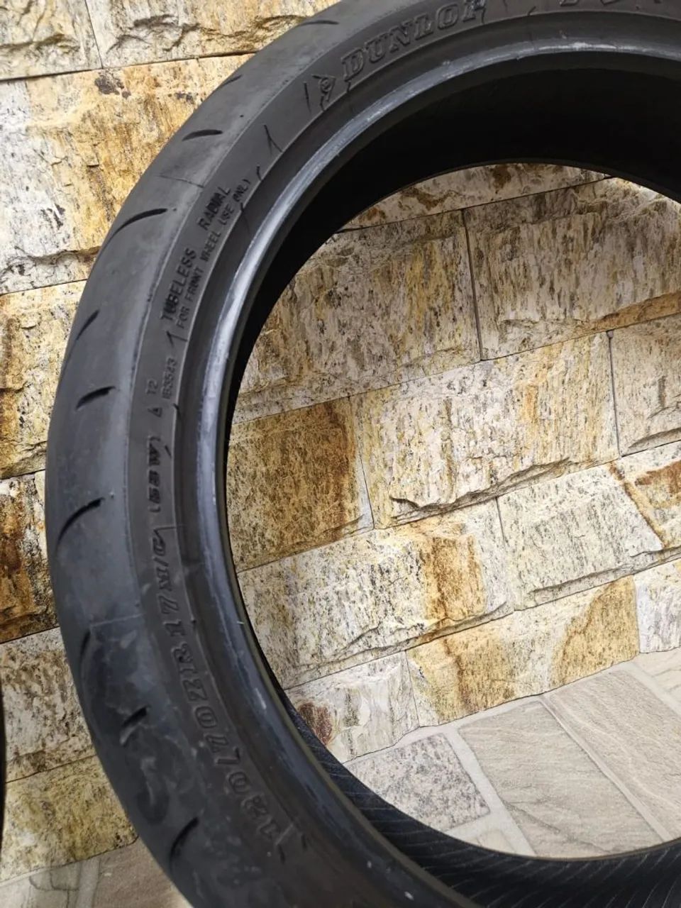 Used Dunlop Motorcycle Tire Pair: 120/70 R17 and 180/55 R1764684300611331124