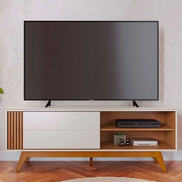 Rack Bancada Otawa Até 65 Polegadas Off/Freijó Frete Grátis - Até 12x