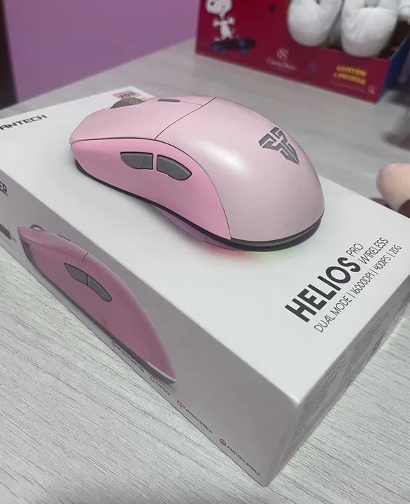 Mouse Gamer Rosa Sem Fio Helios XD3 16000 DPI - Foto 4