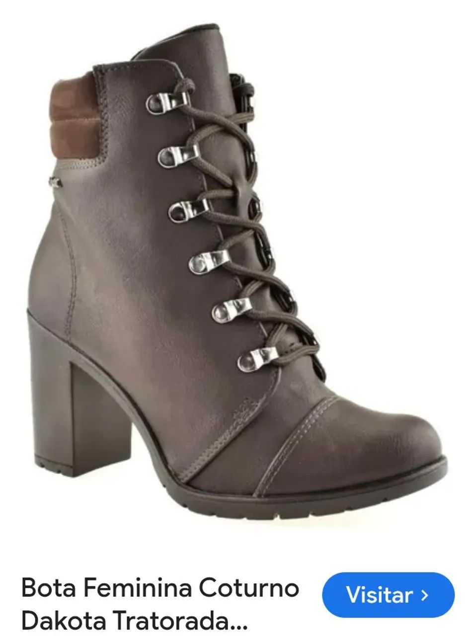 Bota Feminina Coturno Dakota Tratorada Marrom