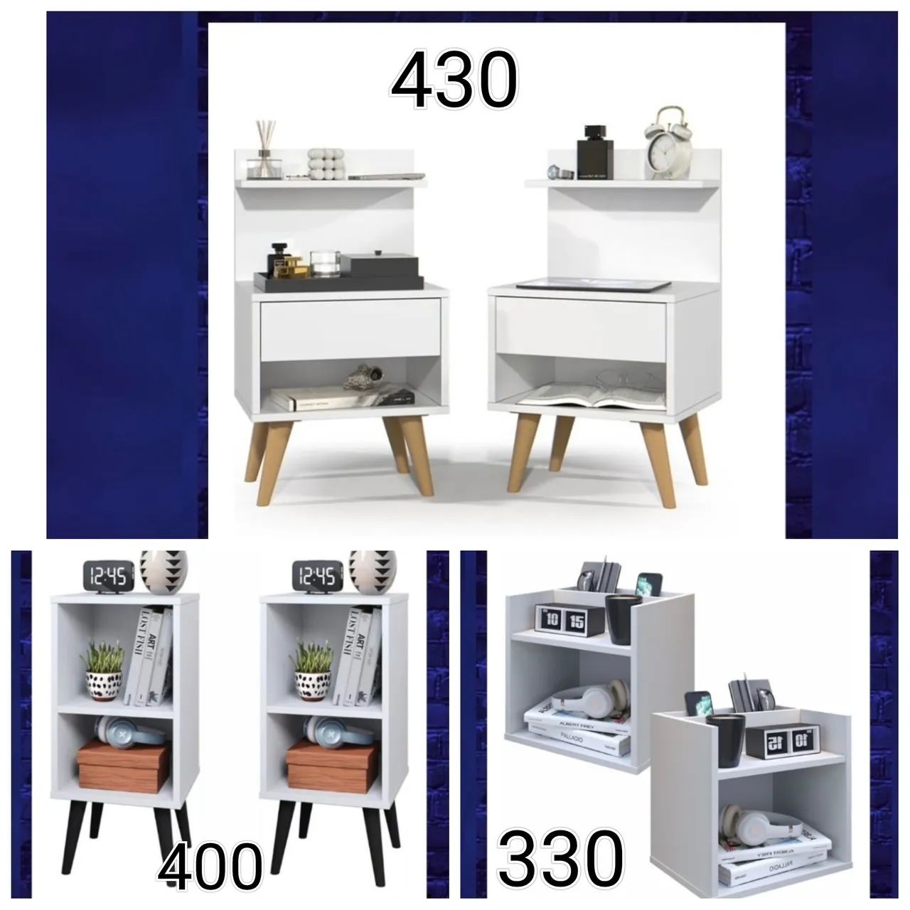 Mesa de Cabeceira Moderna 40cm