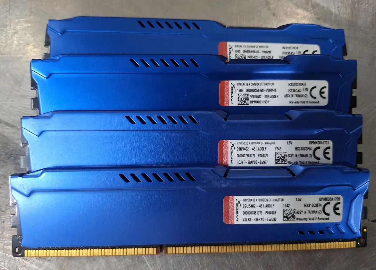 MEMÓRIA DDR3 16GB KINGSTON HYPER FURY AZUL DDR3 4X4 - Foto 2