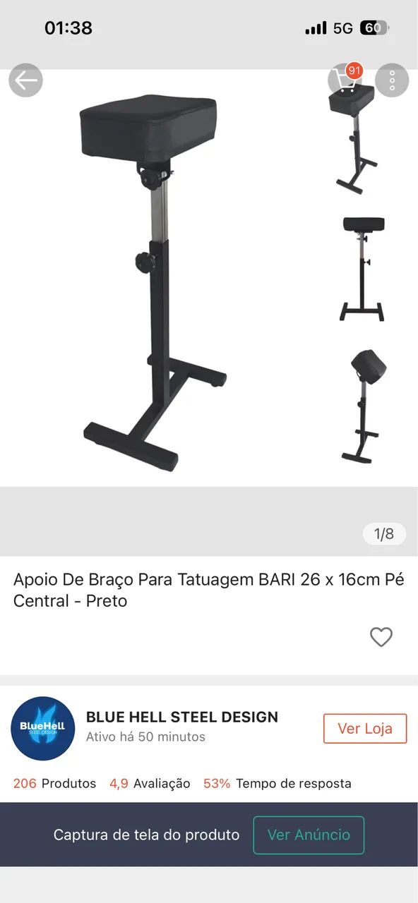Apoio de braço para tatuagem