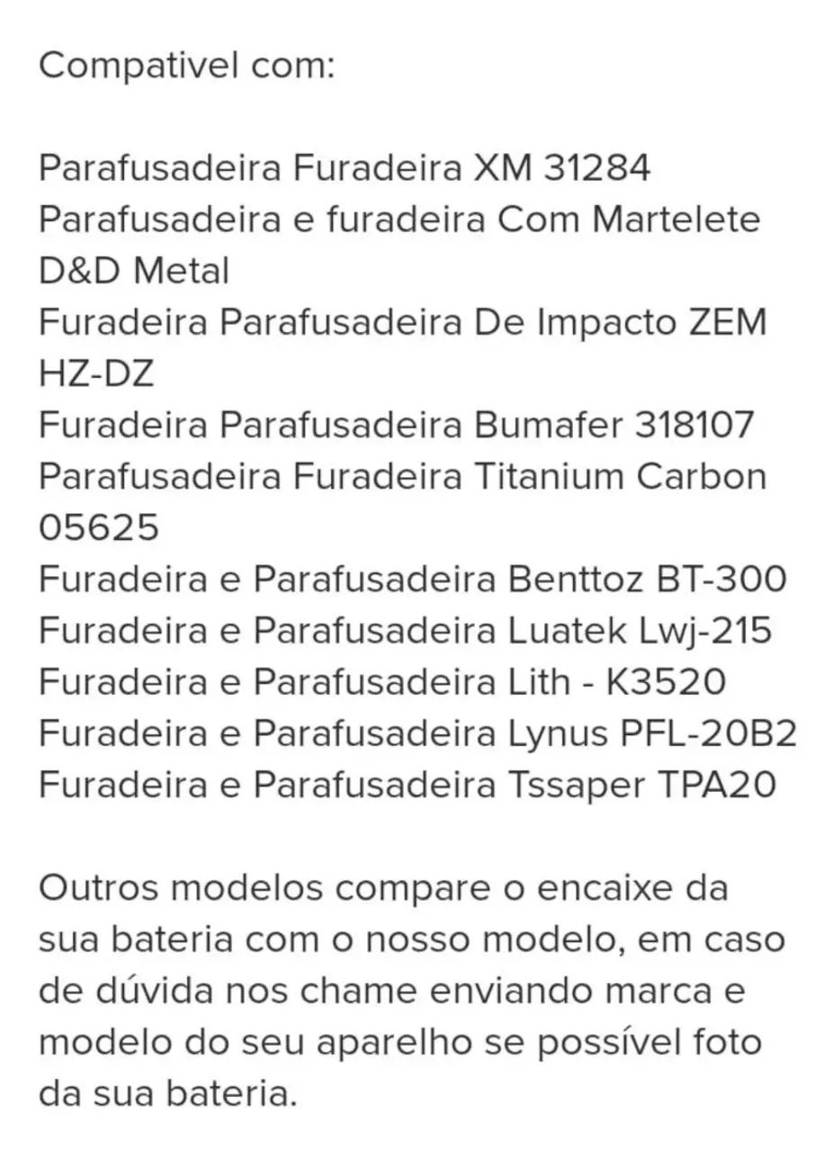Bateria de parafusadeira 21v 1.5Ah Luatek - Foto 4