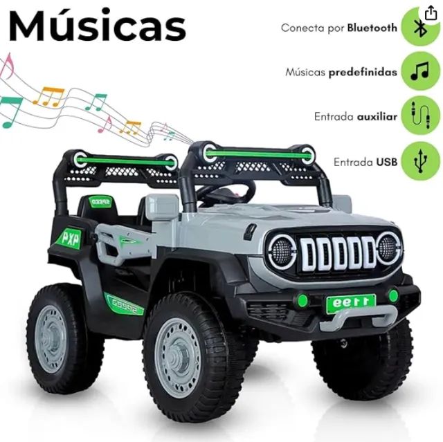 Carrinho Elétrico Infantil 12v Mini Carro Jipe com Controle Remoto Recarregável  - Foto 3
