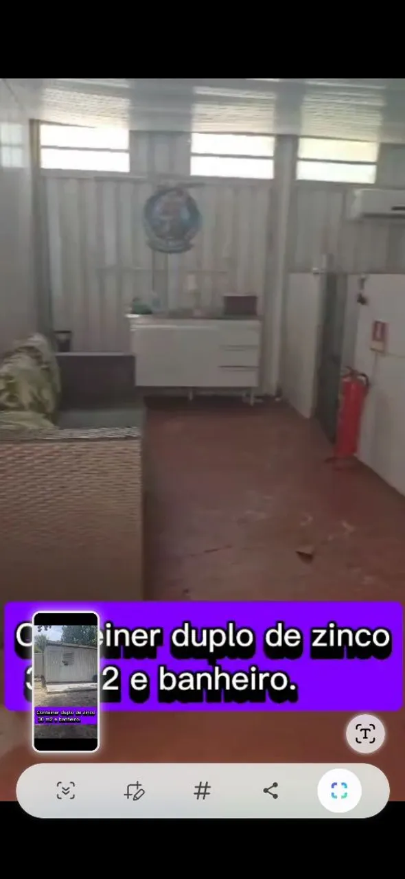 Container Duplo de Zinco com 30 m² e Banheiro