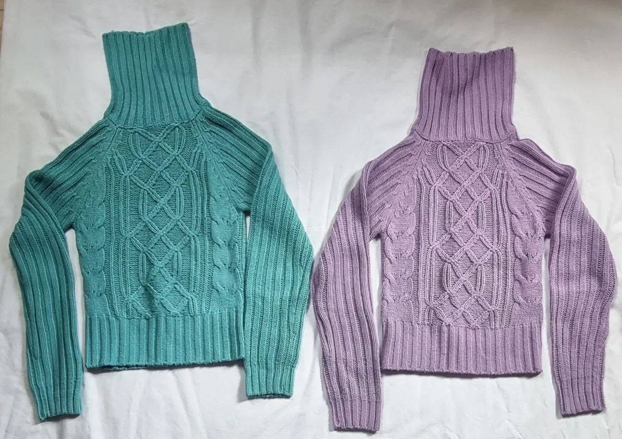 Blusas de lã com gola alta - 2 unidades PP - Foto 4