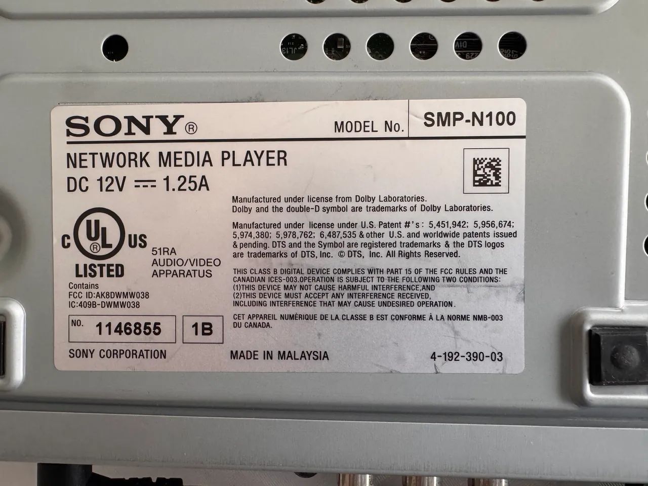 SONY Network Media Player SMP-N100 - Foto 3