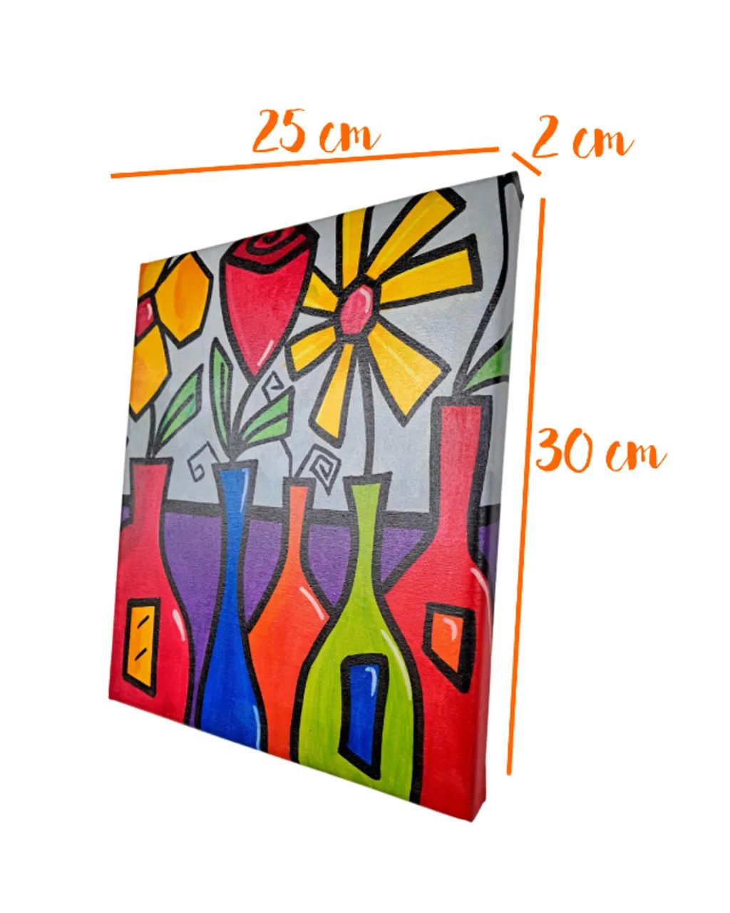 Mini Quadro de Garrafas com Flores - Foto 4