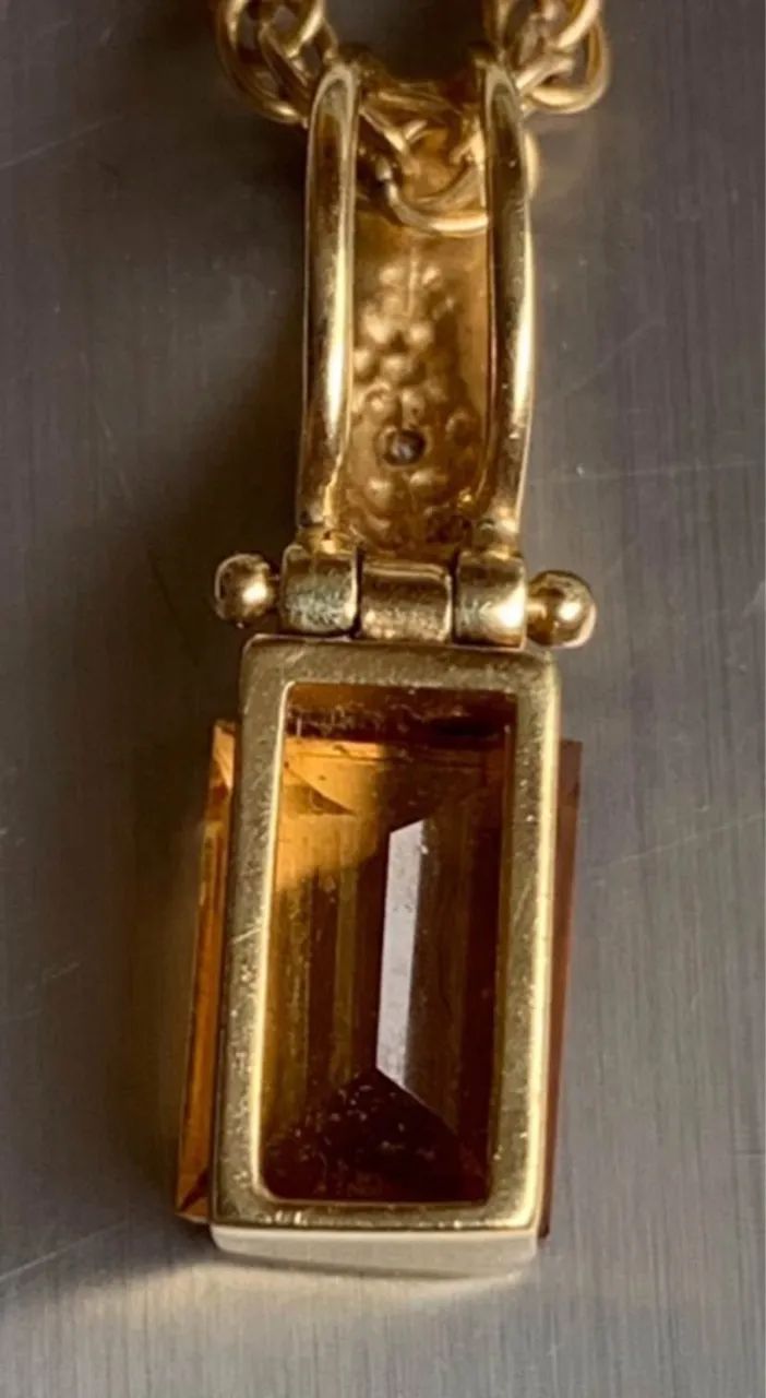Brincos e pingente ouro 18 k e topázio imperial! - Foto 4