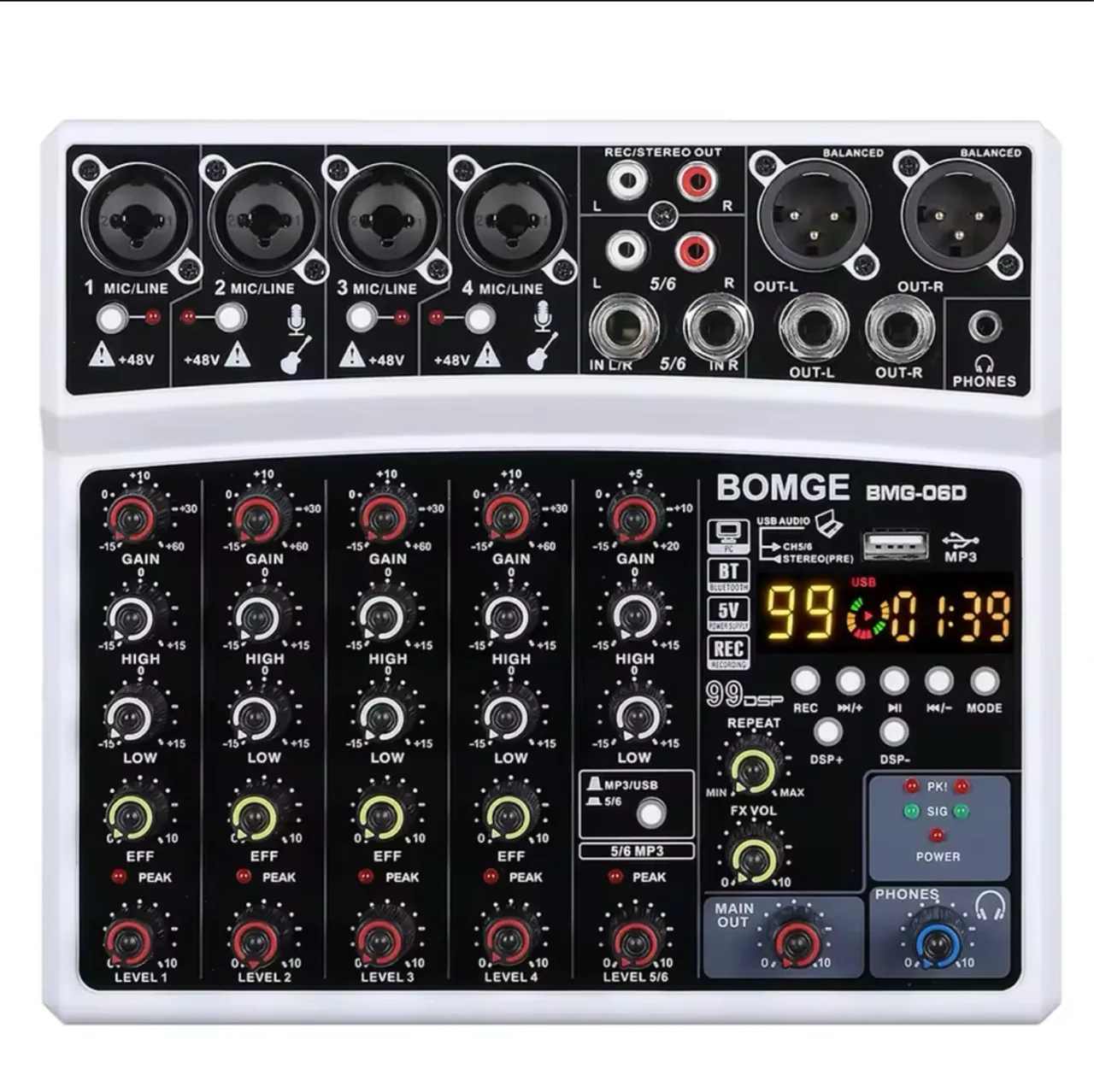Mesa de Som BOMGE BMG-06D - 6 Canais