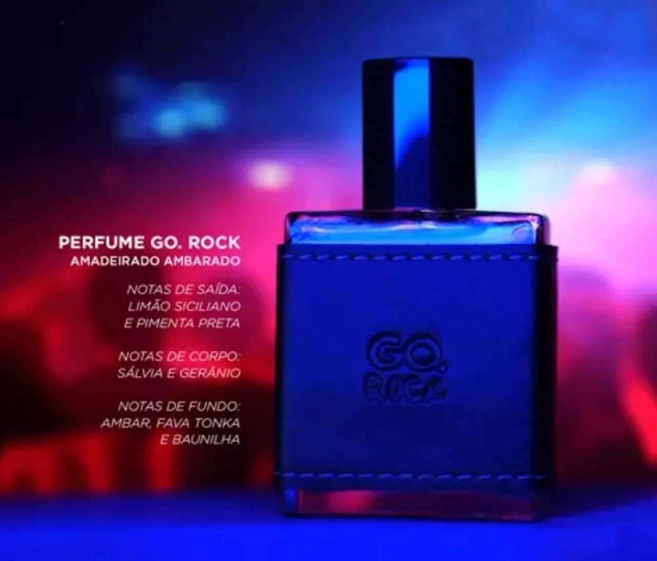 Perfume GO Rock, EDP, amadeirado ambarado, 50ml - Foto 3