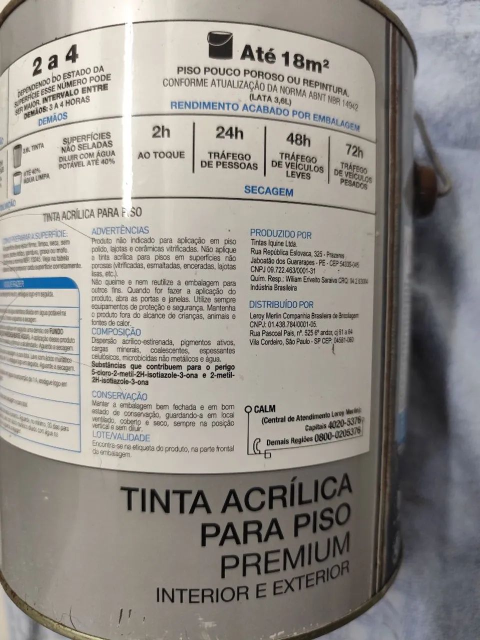 Tinta acrílica para pisos premium azul fosco - Foto 3