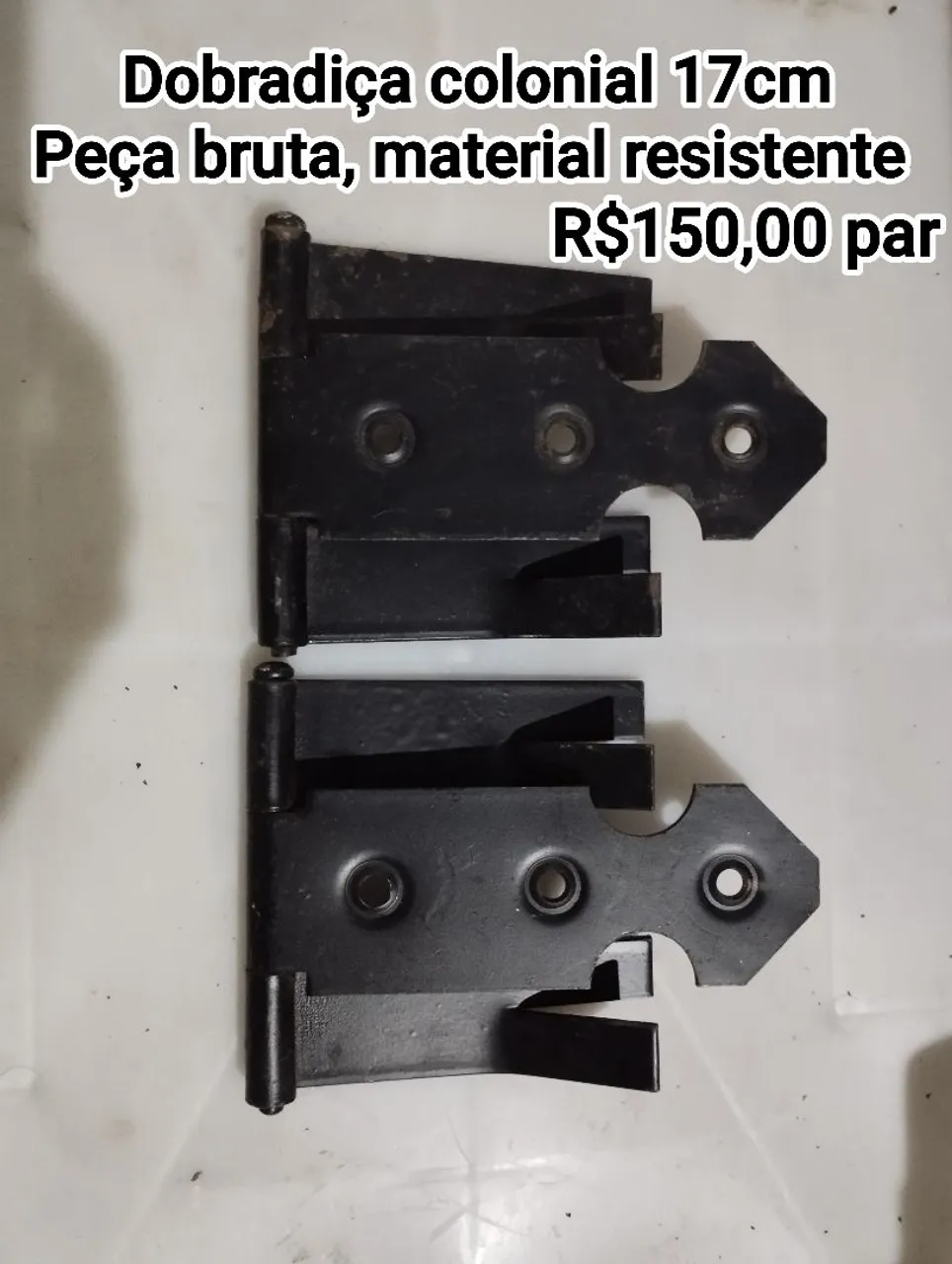 Dobradiça colonial de 17cm em aço 