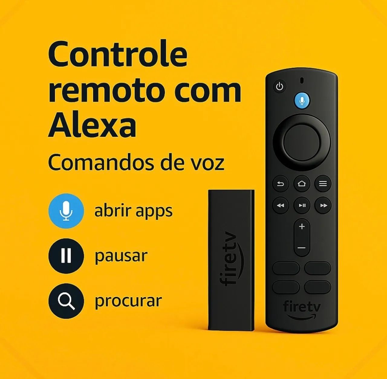Fire TV Stick com controle remoto por voz Alexa