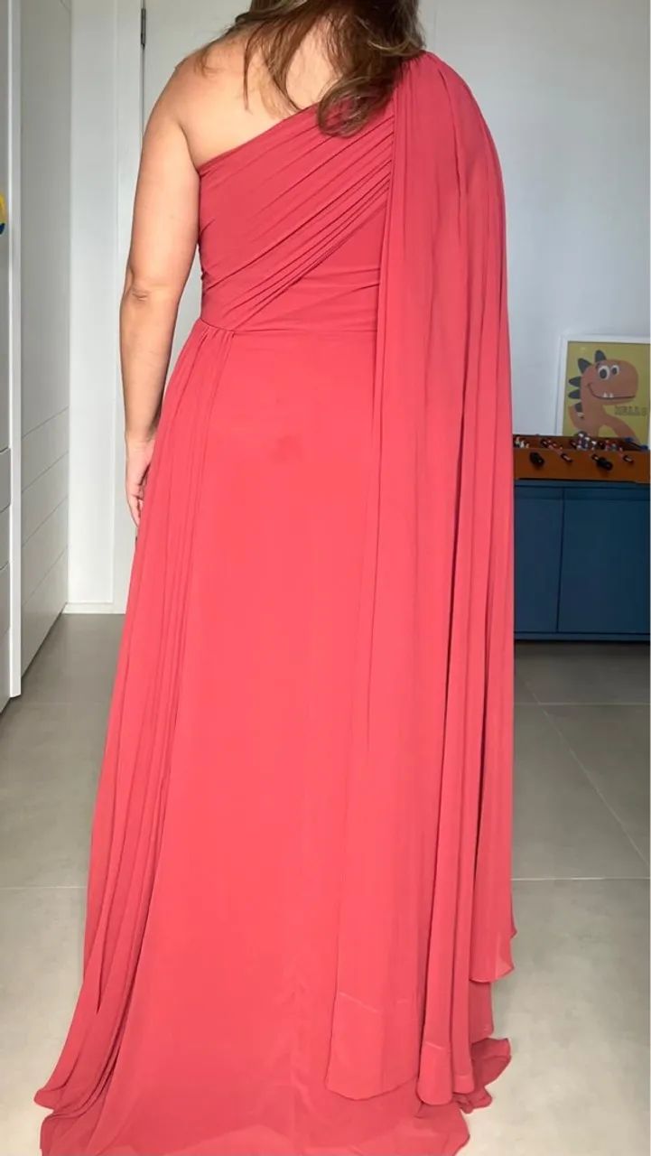 Vestido Longo de Festa - cor terracota - Foto 5
