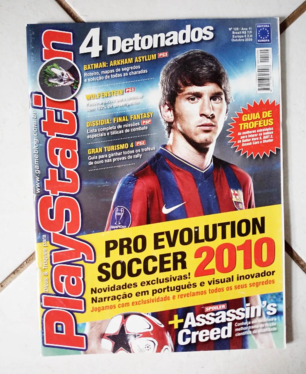 Revista Playstation Nº 129 com detonado de Batman Arkham Asylum Wolfenstein Gran Turismo 4