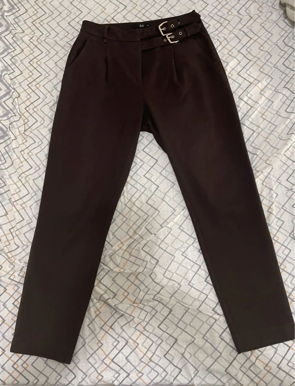 Calça Social Marrom com Cinto