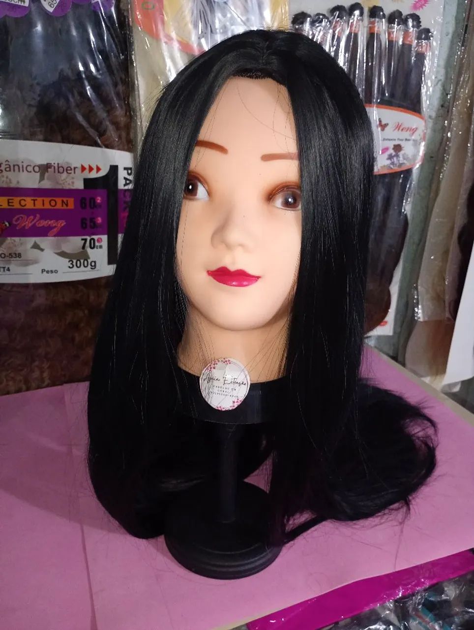 Peruca de Cabelo Liso Preto -  Aguiar Extensão Hair  - Foto 2