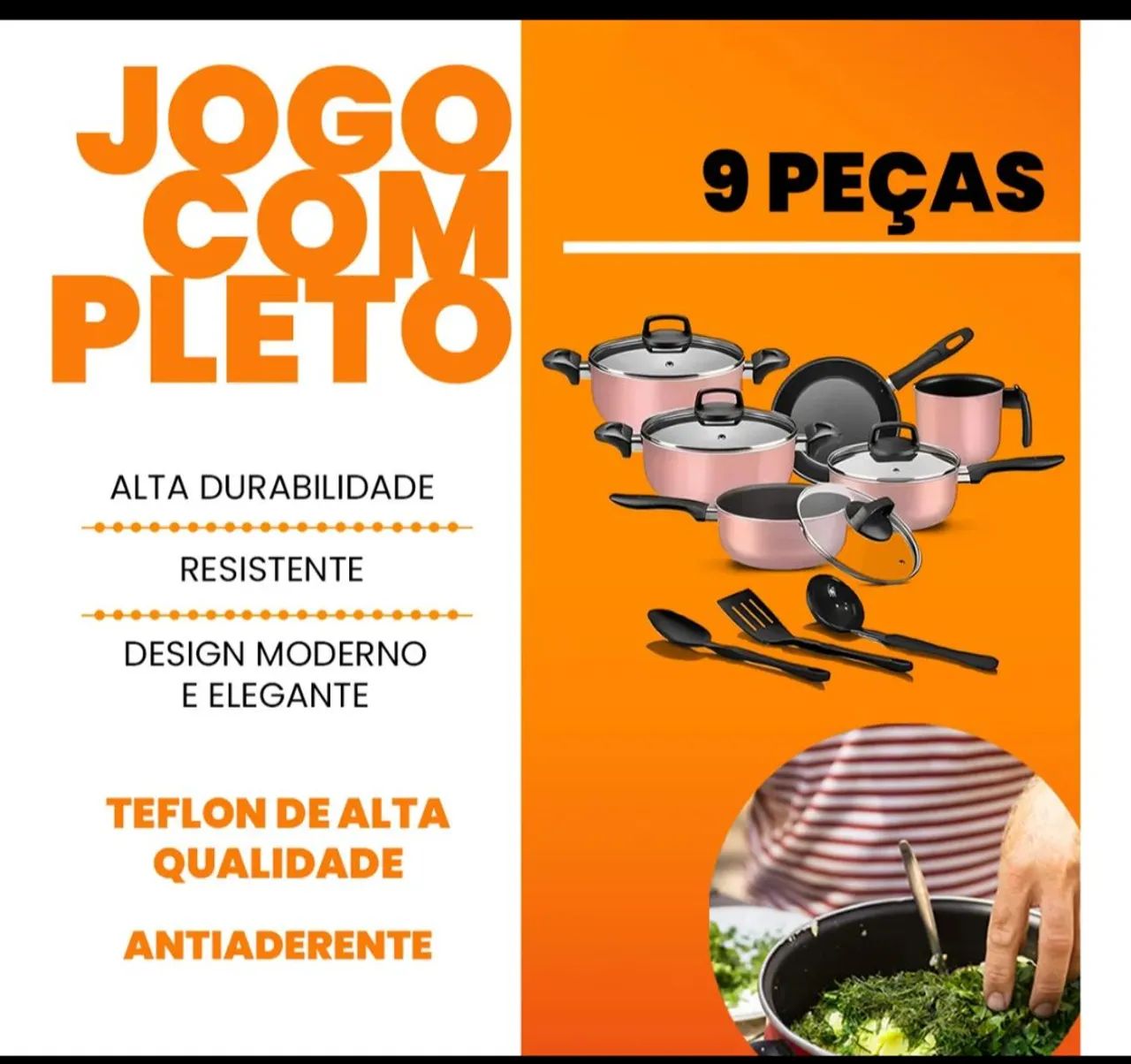 Jogo de Panelas 9 Peças - Feitas em Teflon de Alta Qualidade - Foto 2