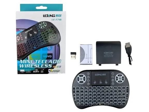 Mini Teclado p/ SmartTv e BoxTv Com Led Lelong Max Le-7716<br> - Foto 2