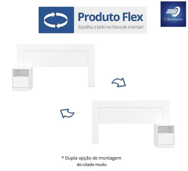 Cabeceira Casal com Criado com 1 Gaveta  - Foto 4