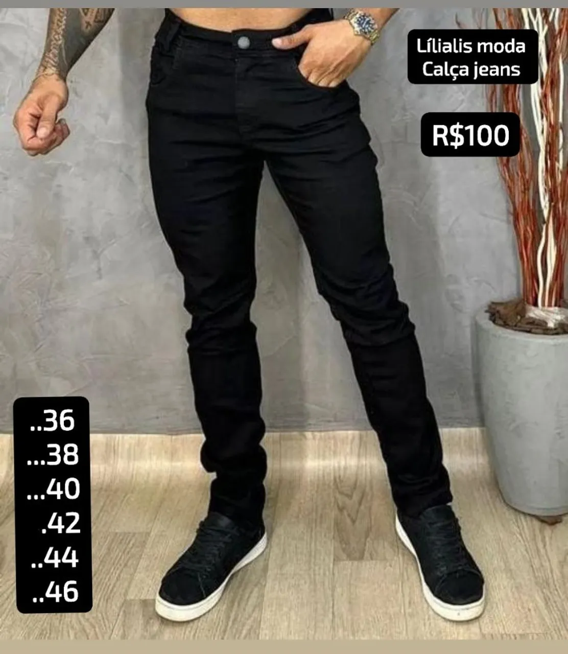 Calça Jeans Skinny Preta Lílialis Moda