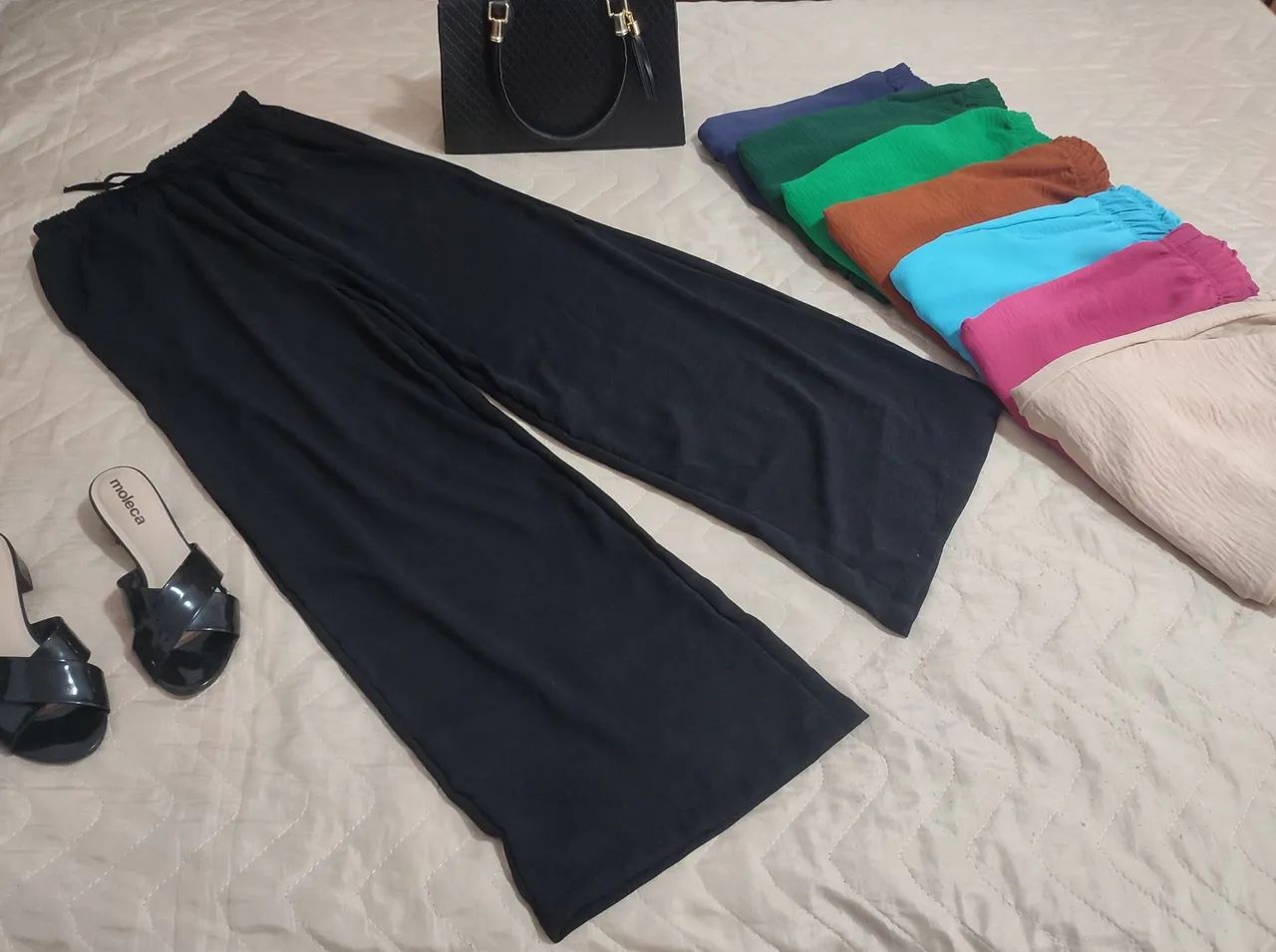 Calças Pantalonas de Crepe Duna  - Foto 2