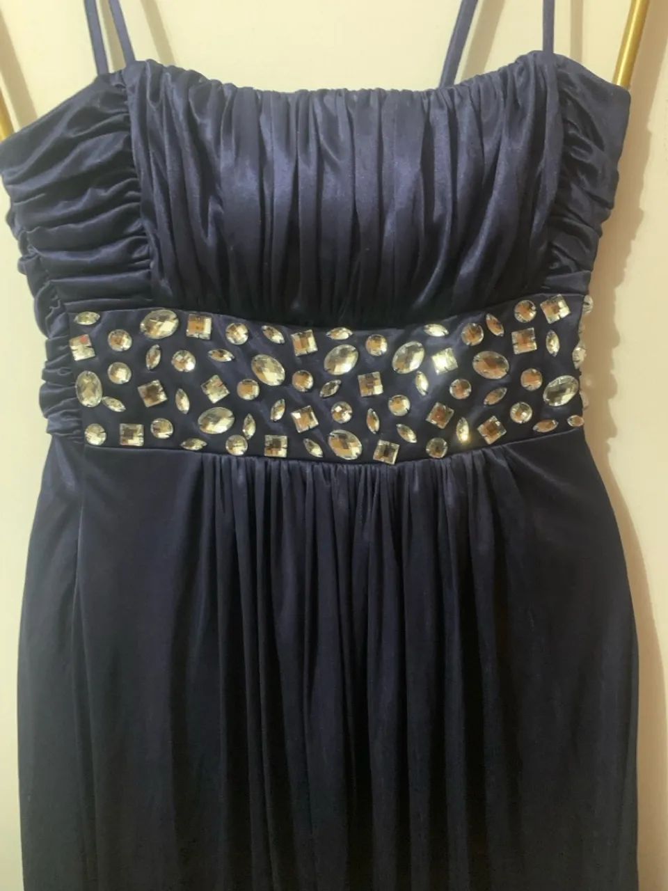 Vestido Festa longo para festa azul marinho com detalhes - Foto 3