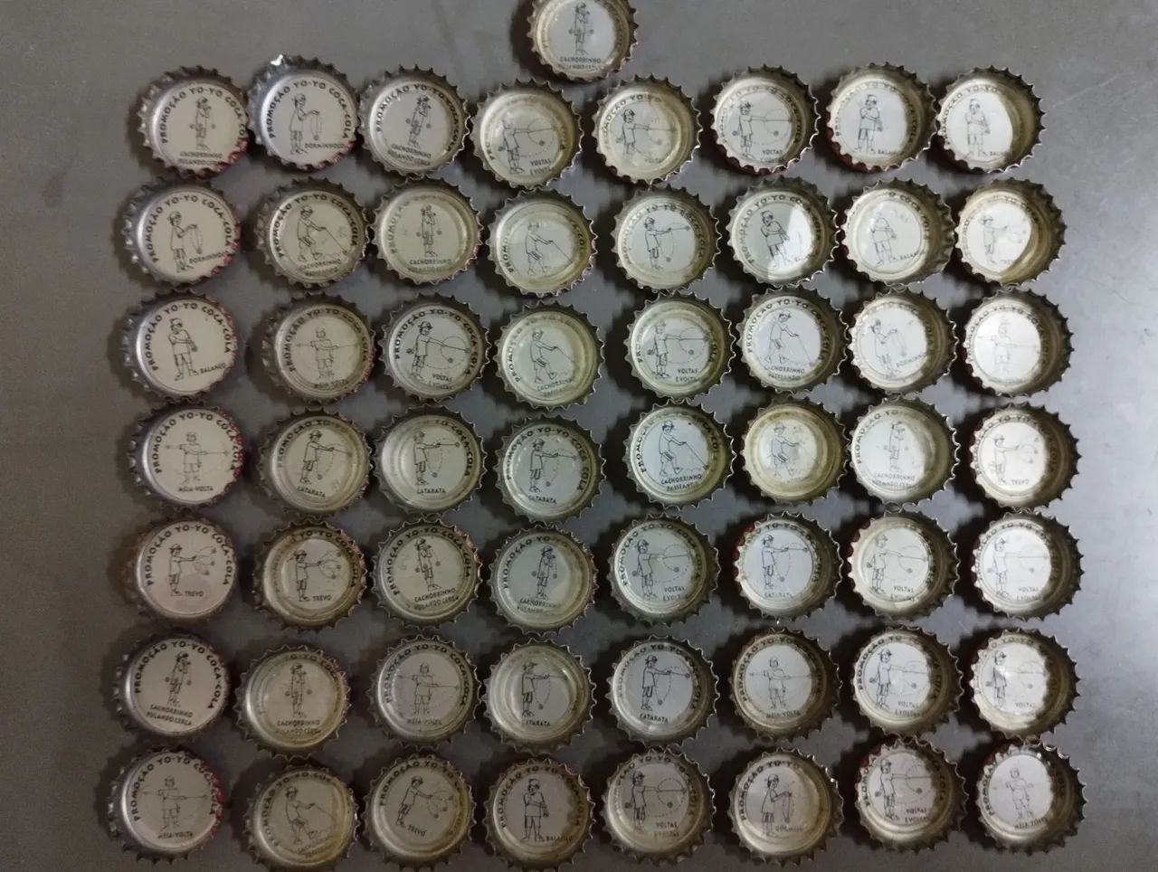 Antigas tampinhas da coca cola promoção yo yo 