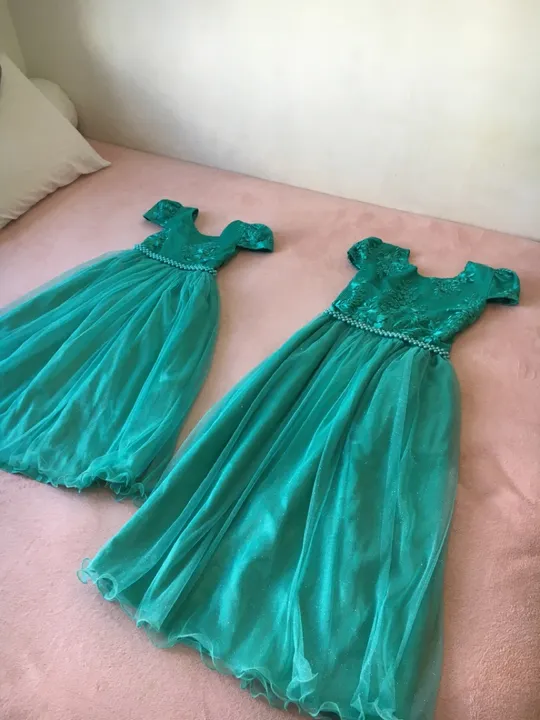 Vestidos de Festa Infantil - Verde - Tamanho 4 e 6