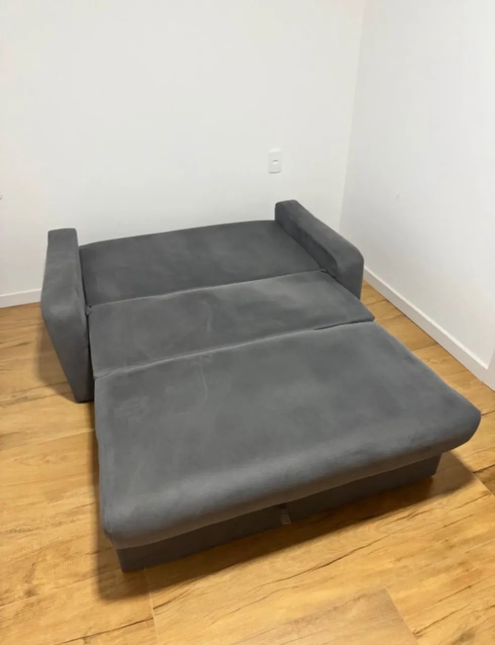 Sofá Cama - Cinza Suede - Foto 3