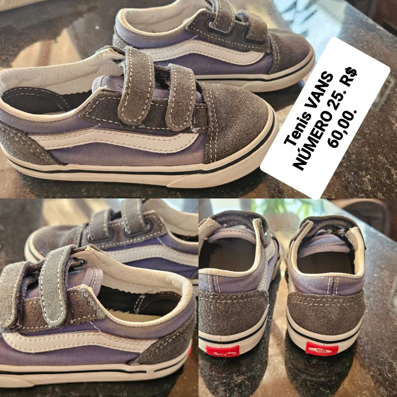 TÊNIS VANS NÚMERO 25. R$60,00