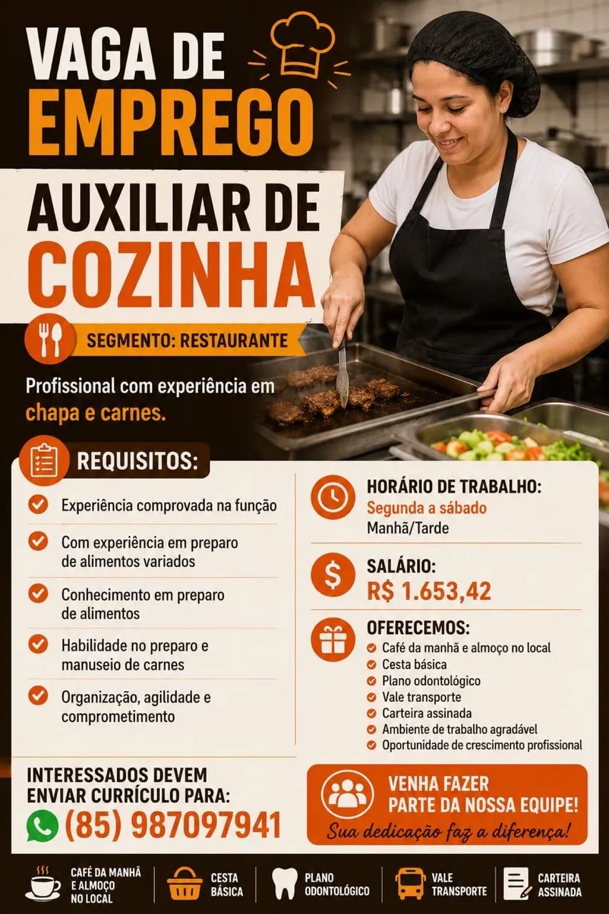 Vaga Auxiliar Cozinha 