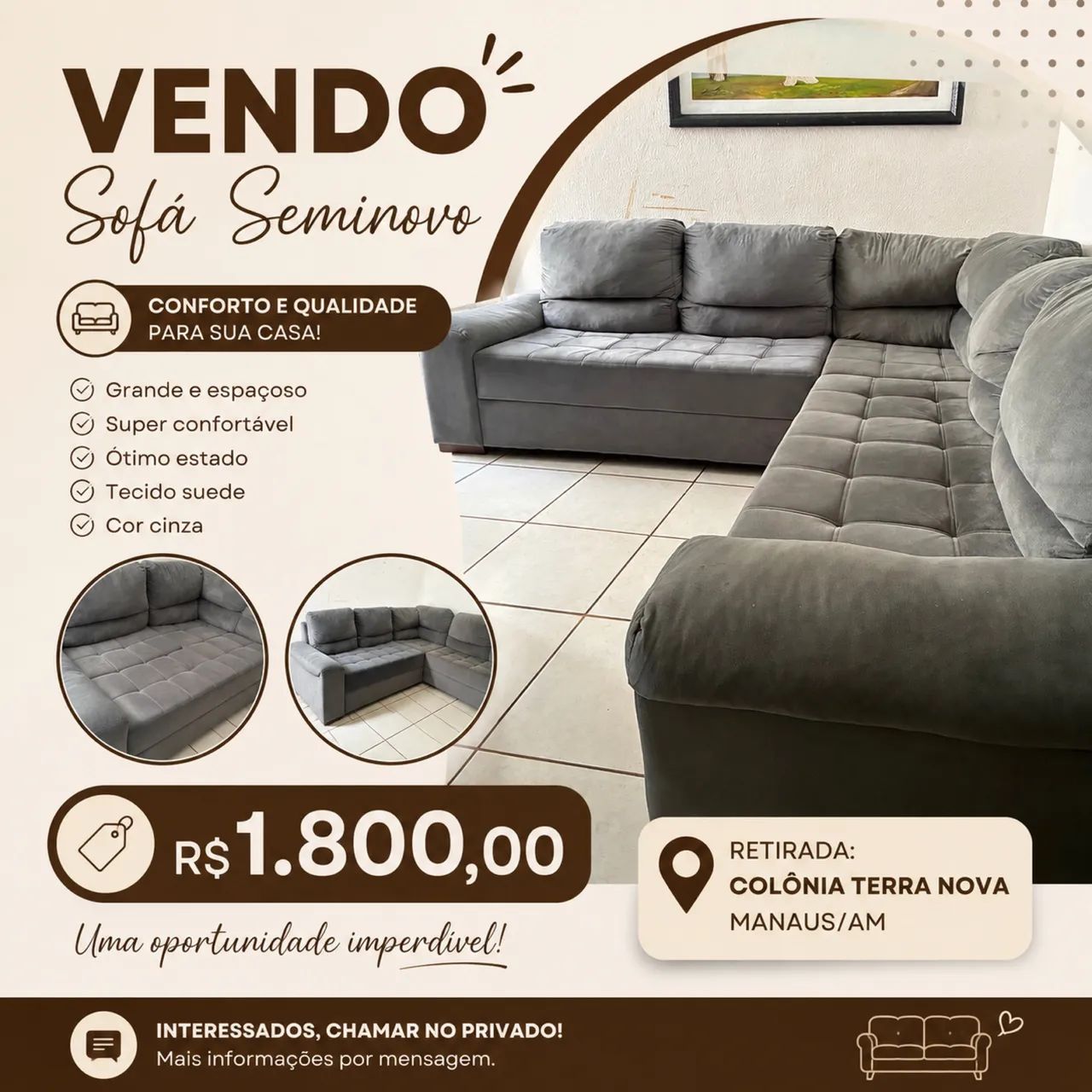 Sofá em L Marjom 