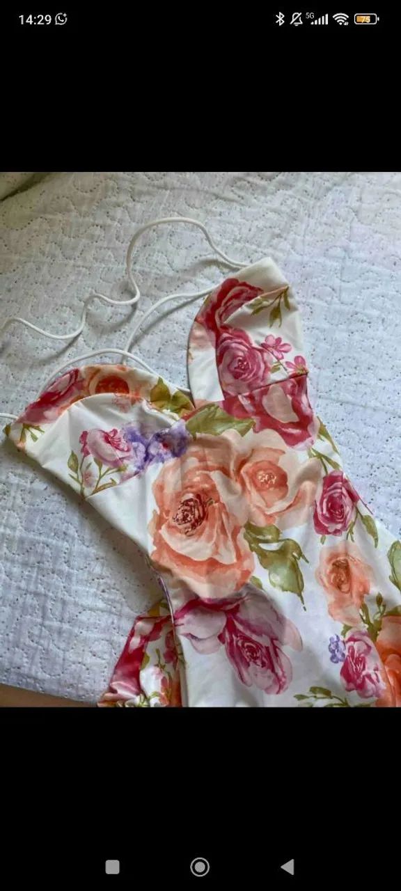 Vestido longo estampado colado - Foto 3
