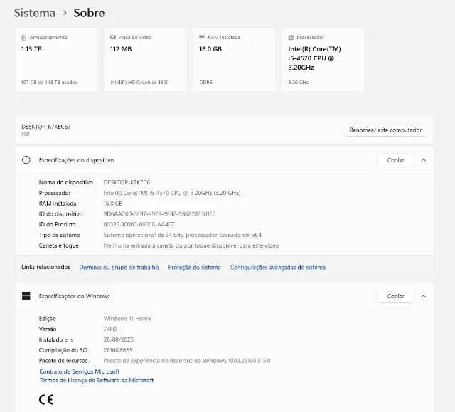 Desktop i5 16GB RAM SSD 256GB HD 1TB Windows 11 - Foto 2