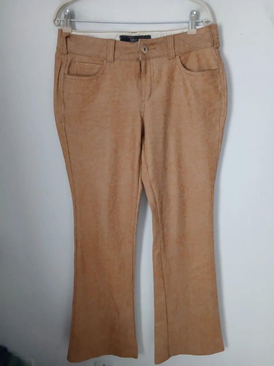 Calça flair original colcci bege croco n42
