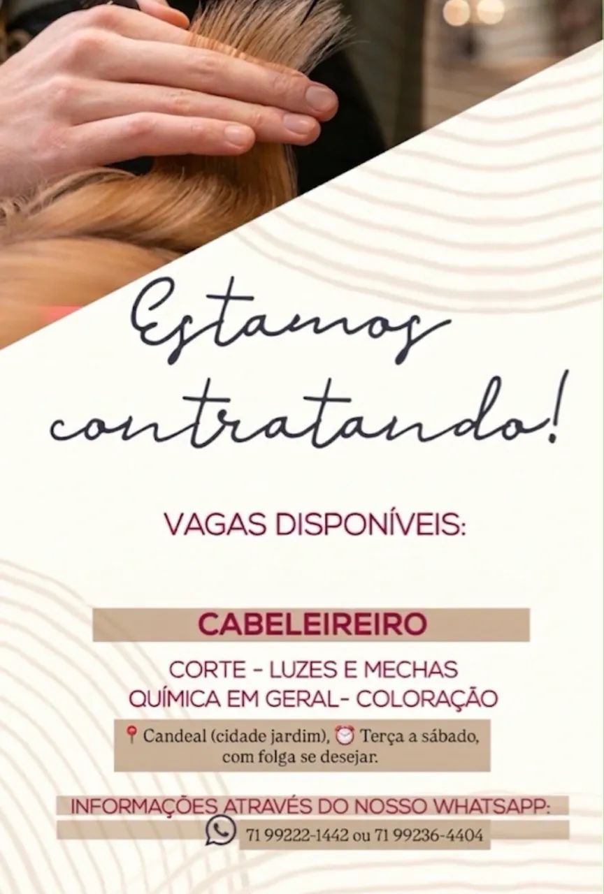 Contrata-se cabeleireiro (a)