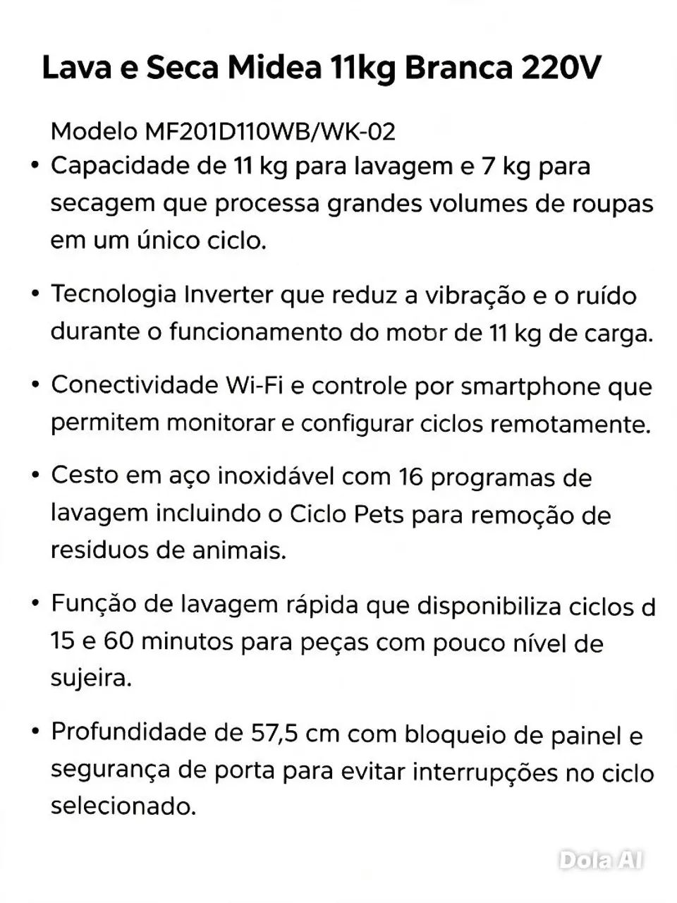 Lava Seca 11Kg Midea Automática Lacrada na embalagem  - Foto 2