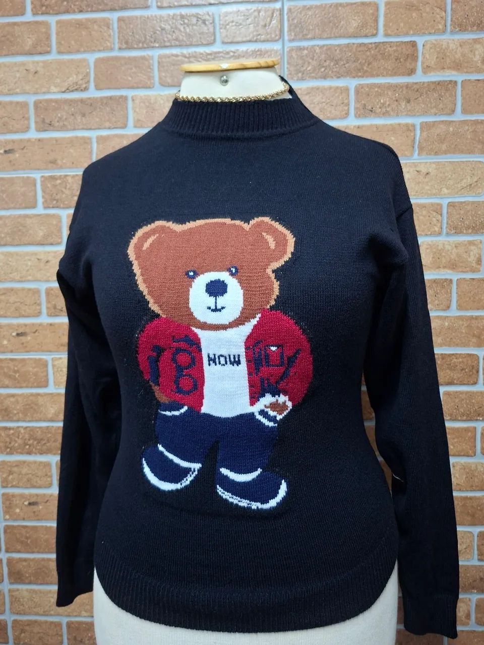 BLUSA PRETA URSINHO MODAL TEDY 
