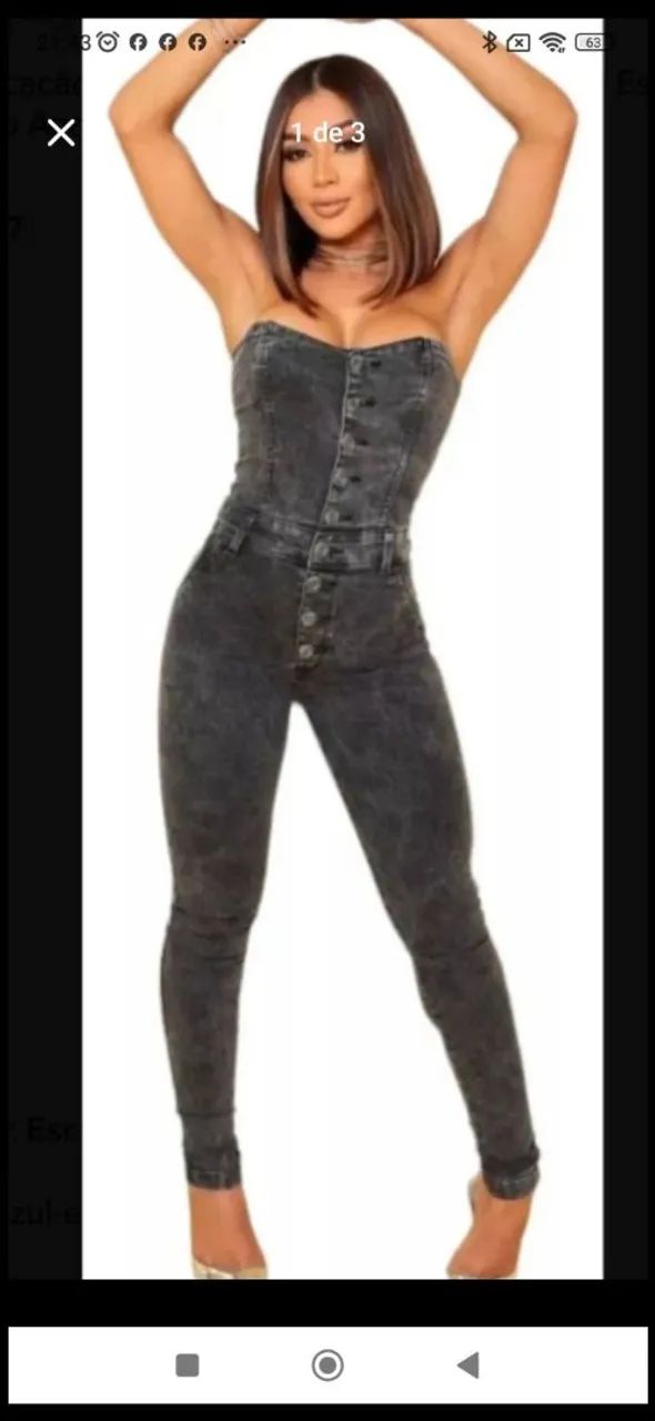 Macacão com Lycra preto Tam G - Foto 5