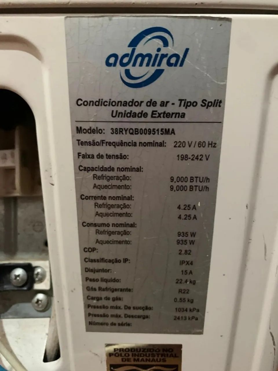 Ar Condicionado Split Admiral 9000 btus - Foto 3
