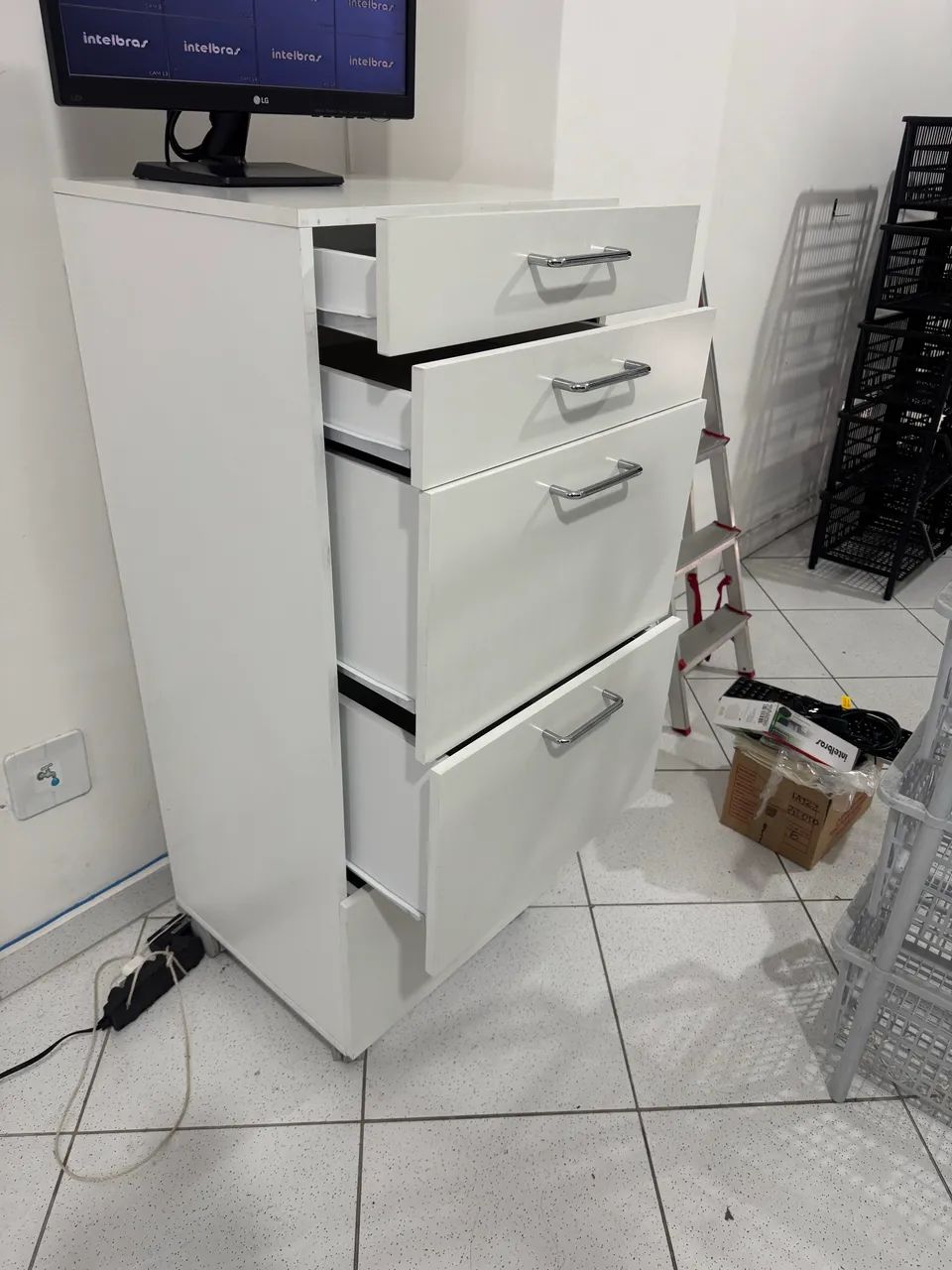 Arquivo Escritório Gaveteiro Branco 