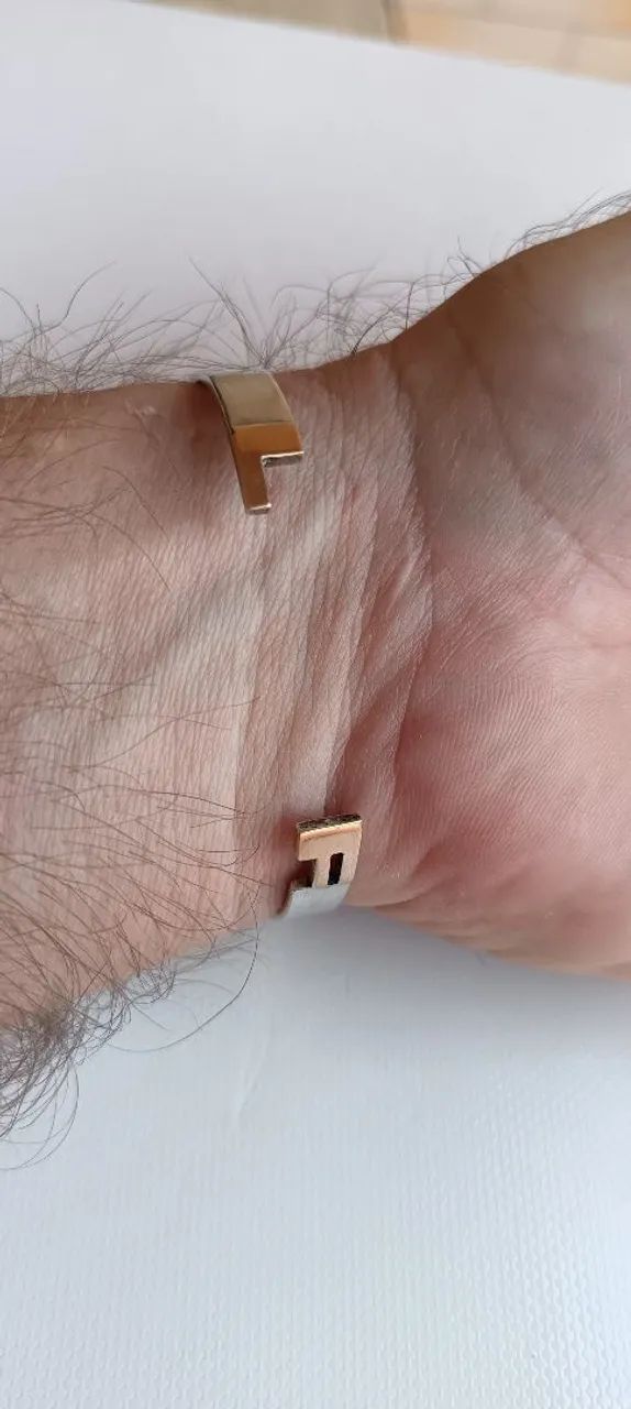 BRACELETE DE PRATA 925 COM OURO 18K  - Foto 4